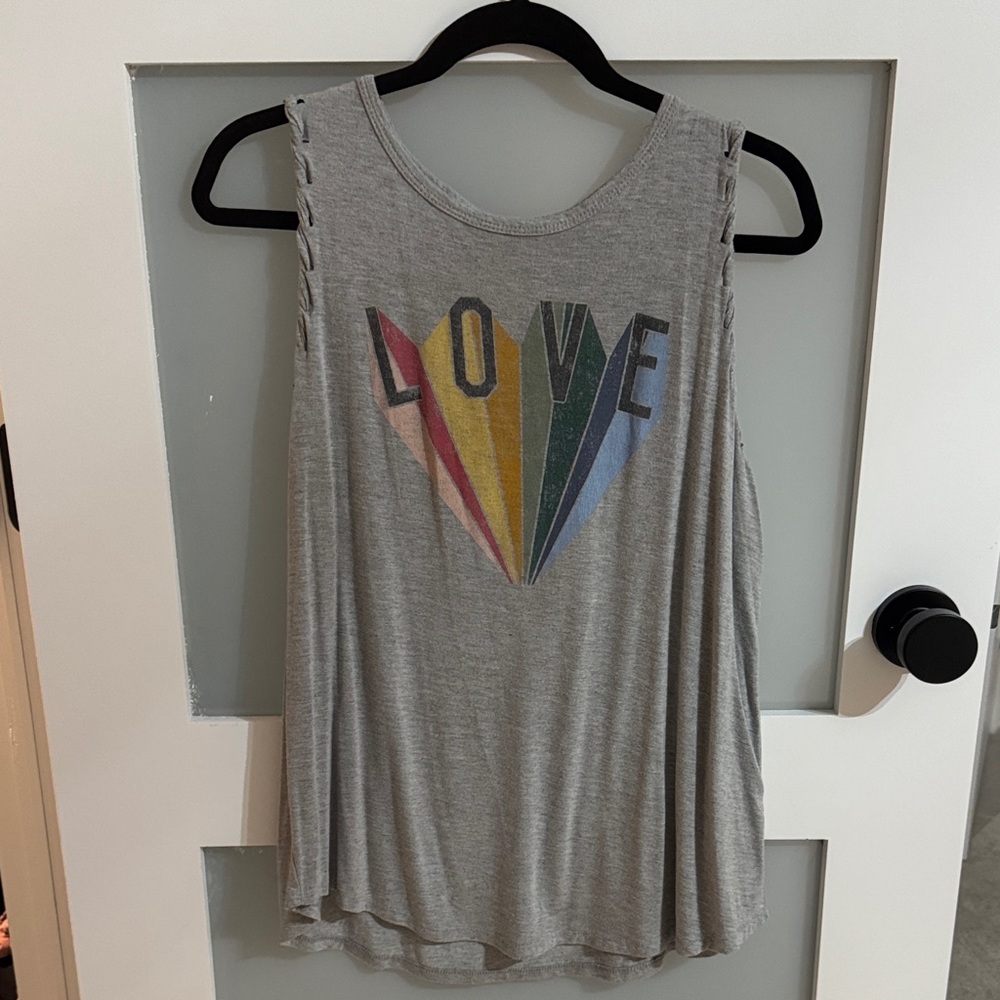 Maurices Gray Love Graphic Women's Tank Top
